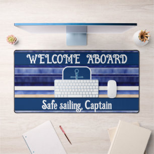 Zomer Navy Blue Modern Boat Stripes Collectie Bureaumat