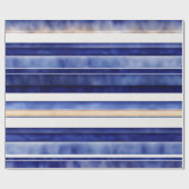 Zomer Navy Blue Modern Boat Stripes Collectie Cadeaupapier (Vlak)