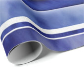 Zomer Navy Blue Modern Boat Stripes Collectie Cadeaupapier (Rol Hoek)