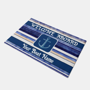 Zomer Navy Blue Modern Boat Stripes Collectie Deurmat