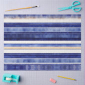 Zomer Navy Blue Modern Boat Stripes Collectie Tissuepapier (Craft)