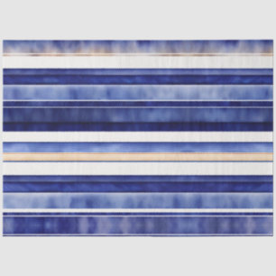 Zomer Navy Blue Modern Boat Stripes Collectie Tissuepapier