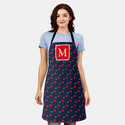 Zomer Navy & Rode Kersen Monogram Schort (Gedragen)