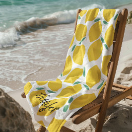 Zomer nieuwigheid Lemon-Patterned gepersonaliseerd Strandlaken