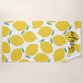 Zomer nieuwigheid Lemon-Patterned gepersonaliseerd Strandlaken (Voorkant)
