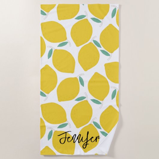 Zomer nieuwigheid Lemon-Patterned gepersonaliseerd Strandlaken (Voorkant)