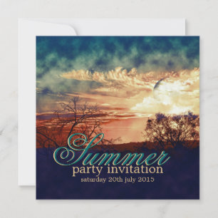 Zomer Nights Outdoor Rustic Party Uitnodiging