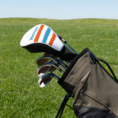 Zomer nostalgie over strepen met naam golfheadcover (Insitu)