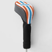 Zomer nostalgie pinstrepen met naam golfheadcover (Schuin)
