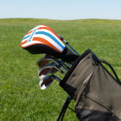 Zomer nostalgie pinstrepen met naam golfheadcover (Insitu)