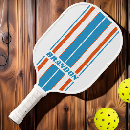 Zomer Nostalgische Bordstrepen met Naam Pickleball Paddle