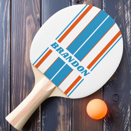 Zomer Nostalgische Bordstrepen met Naam Tafeltennisbatje