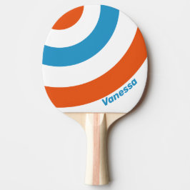 Zomer Nostalgische Cirkel Streep met Naam Tafeltennisbatje