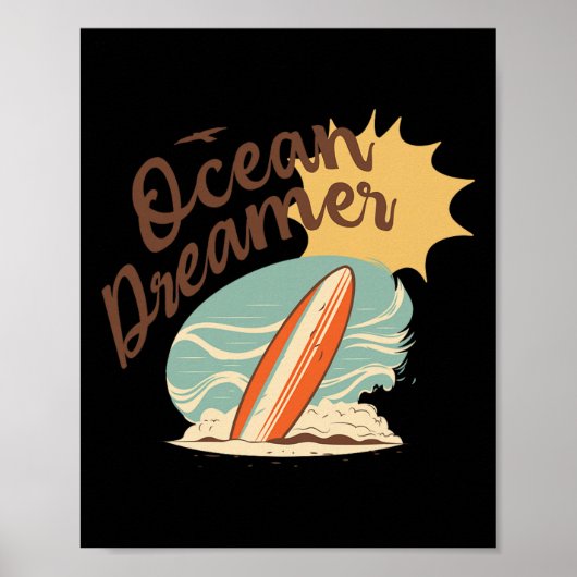 Zomer - Oceaan Dromer Surfen Poster (Voorkant)