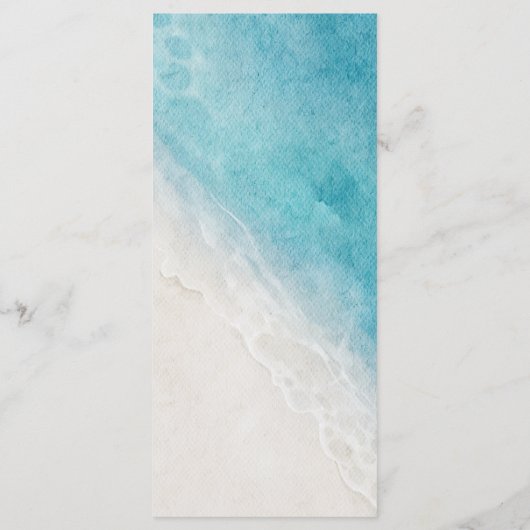 Zomer Oceaan Kust Strand Bruiloft Menu Kaarten (Achterkant)