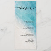 Zomer Oceaan Kust Strand Bruiloft Menu Kaarten (Voorkant)