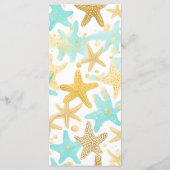 Zomer Oceaan Kustzeesterren Strand Bruiloft Menu (Achterkant)