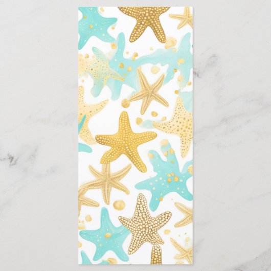 Zomer Oceaan Kustzeesterren Strand Bruiloft Menu (Achterkant)