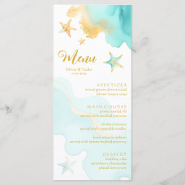 Zomer Oceaan Kustzeesterren Strand Bruiloft Menu