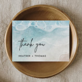 Zomer Oceaan Moderne Strand Bruiloft Dankkaart Bedankkaart