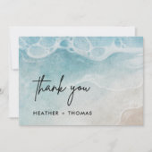 Zomer Oceaan Moderne Strand Bruiloft Dankkaart Bedankkaart (Voorkant)