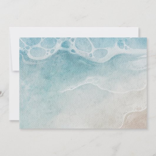 Zomer Oceaan Moderne Strand Bruiloft Dankkaart Bedankkaart (Achterkant)