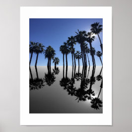 Zomer Oceaan Palmen Reflectie Fotografie Poster