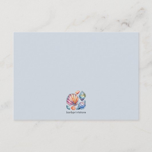 Zomer Ocean Beach Bruiloft Eenvoudige details Informatiekaartje (Achterkant)