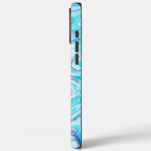 Zomer Ocean Blue Kleurrijke Abstracte Marmeren Tex Case-Mate iPhone Case (Achterkant / Links)