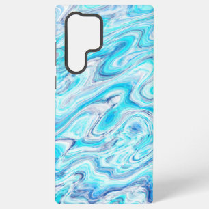 Zomer Ocean Blue Kleurrijke Abstracte Marmeren Tex Samsung Galaxy Hoesje