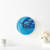 Zomer Ocean Blue Wave Donkerblauwe lucht Ronde Klok (Huis)