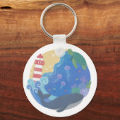 Zomer Ocean Whale Turtle & Lighthouse Sleutelhanger (Voorkant)
