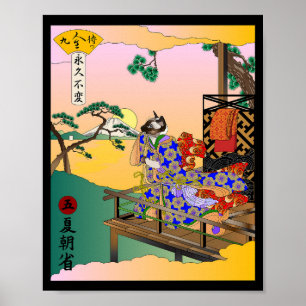 Zomer ochtend van zelfreflectie poster