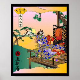 Zomer ochtend van zelfreflectie poster