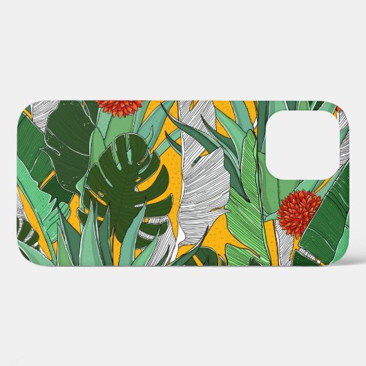 Zomer Oerwoud: Helder palmpatroon. Case-Mate iPhone Case (Achterkant (horizontaal))