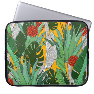 Zomer Oerwoud: Helder palmpatroon. Laptop Sleeve