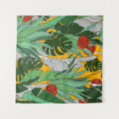 Zomer Oerwoud: Helder palmpatroon. Wandkleed (Voorkant (horizontaal))