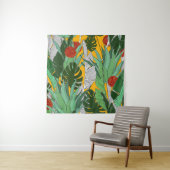 Zomer Oerwoud: Helder palmpatroon. Wandkleed (In situ)