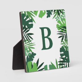 Zomer oerwoud tropische palmbladeren monogram fotoplaat