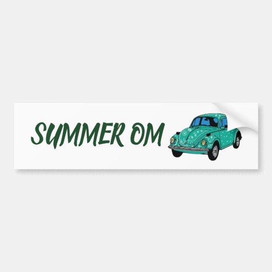 Zomer OM Blauwe hippie Mandala auto bumpersticker (Voorkant)