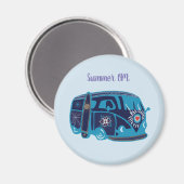 Zomer OM Hippie van Standard, 5,7 cm ronde magneet (Voorkant / Achterkant)