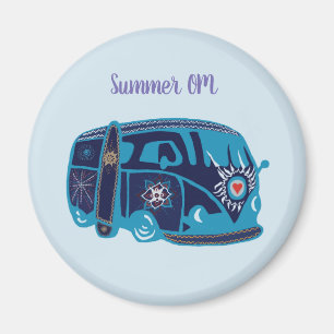 Zomer OM Hippie van Standard, 5,7 cm ronde magneet