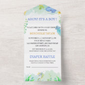 Zomer Onder het Zee Baby shower All In One Uitnodiging (Binnen)