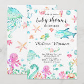 Zomer onder het Zee Baby shower Neutraal Kaart (Voorkant / Achterkant)