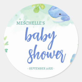 Zomer Onder het Zee Baby shower Ronde Sticker