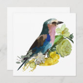 Zomer ontwerp met Lila borsten Roller vogel Kaart (Voorkant / Achterkant)