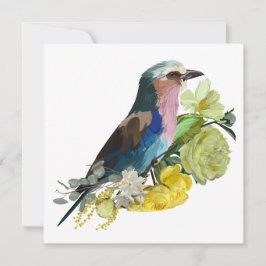 Zomer ontwerp met Lila borsten Roller vogel Kaart
