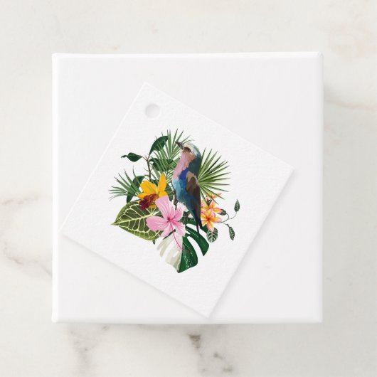 Zomer ontwerp met vogels en bloemen. bedankjes labels (In situ)