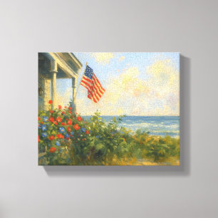zomer op 4 juli: Amerikaanse onafhankelijkheid Canvas Afdruk