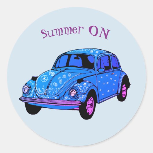 Zomer Op Blauw Hippie Auto Mandala auto Sticker (Voorkant)